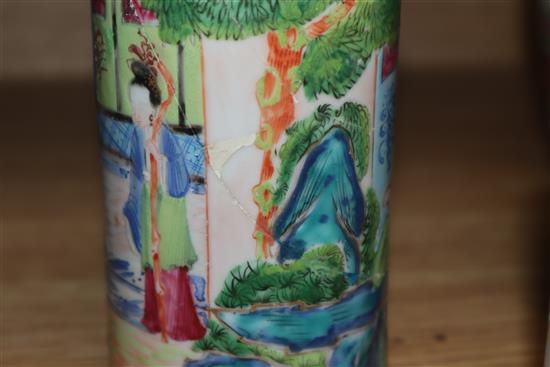 A group of Chinese famille rose vases etc tallest 31cm